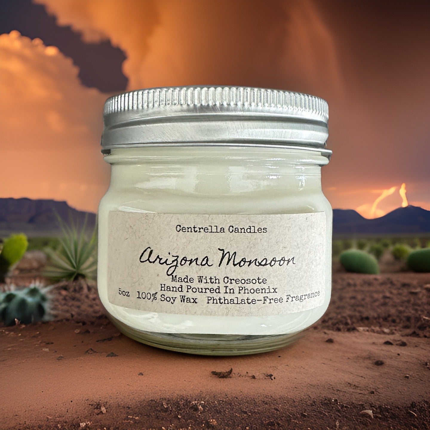 Arizona Monsoon Soy Candle - Made with Creosote
