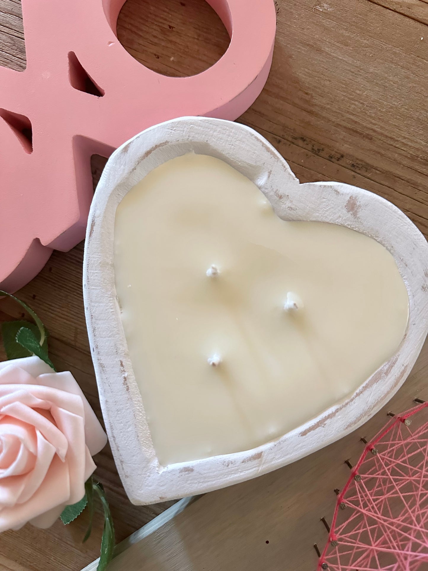 Heart Shaped Dough Bowl -3 Wick Soy Candle